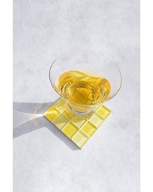 Subtle Studios Checkered Glass Tile Coaster - Multicolour