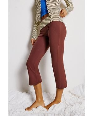 Out From Under Bec Foldover Kick Flare Trousers - Red