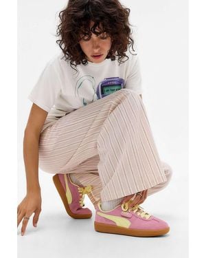 PUMA Pink & Yellow Palermo Trainers
