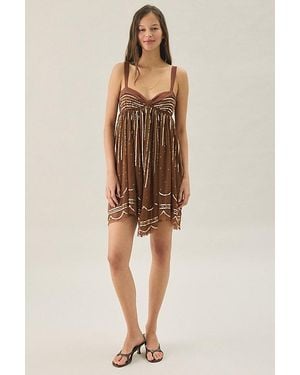 Kimchi Blue Sparkling & Swing Sequin Babydoll Mini Dress - Natural