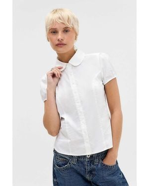 Kimchi Blue Clover Round Collar Shirt - White