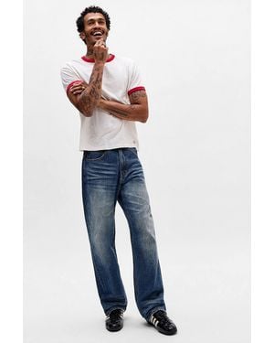 Jaded London Italy Muse Straight Leg Jeans - Blue
