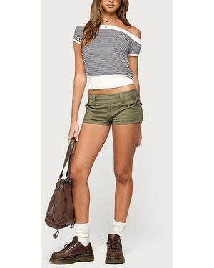 Edikted Imogen Utility Micro Shorts - Green