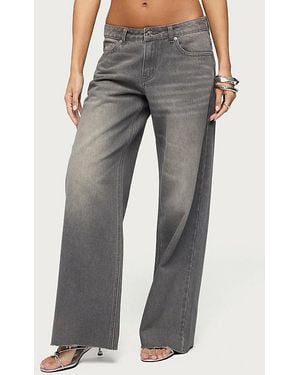 Edikted Raelynn Washed Low Rise Jean - Gray