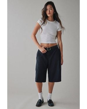 BDG West Village Wide Leg Trouser Jorts Pant - Black