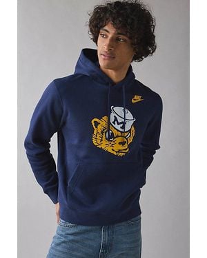 Fanatics Michigan Wolverines Team Logo Graphic Nike Legacy Club Fleece Hoodie Sweatshirt - Blue