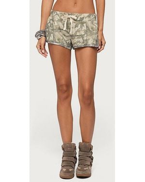 Edikted Harlie Camo French Terry Shorts - Multicolor
