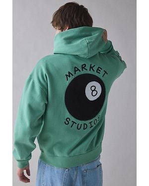 Market Studios 8 Ball Graphic Hoodie Sweatshirt - Green