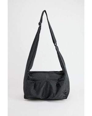 Ayker Navy Check Sling Crossbody Bag - Black
