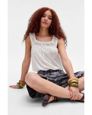 Kimchi Blue Lace Strap Blouse - White