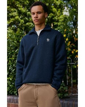 Ayker Navy Quarter Zip Fleece - Blue