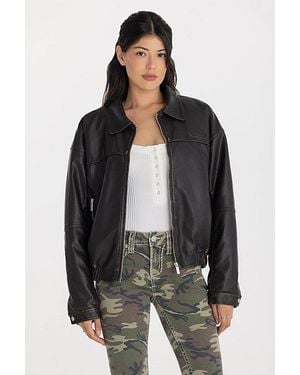 Miss Me Ember Leather Jacket - Grey