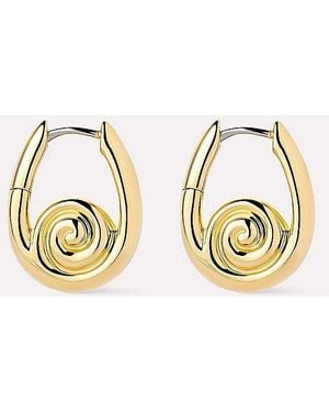 Ana Luisa Ariel Hoops Statement Earrings - Metallic