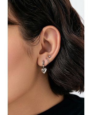 Ana Luisa Jessica Puffed Heart Hoops - Black