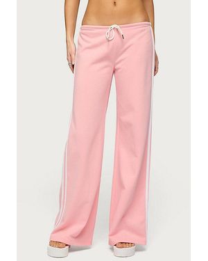 Edikted Cammile Contrast Stripe Sweatpants - Pink