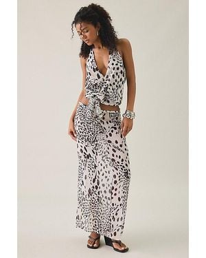 Motel Lilita Plunging Wrap Halter Top - White