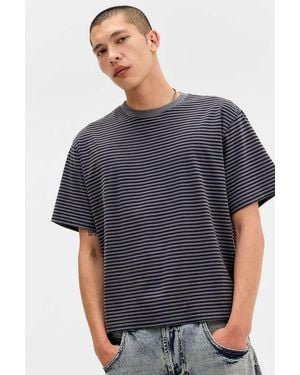 BDG Striped Short Sleeve T-shirt - Blue