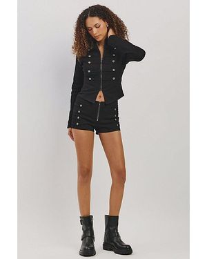 Personal Code Napoleon Military Button Shorts - Black