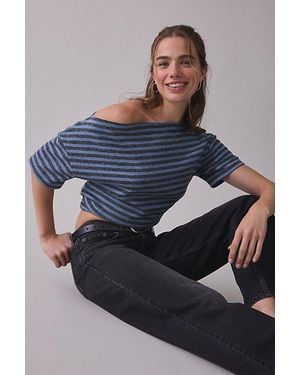 Lioness Wildlands Asymmetric Off-The-Shoulder Tee - Blue