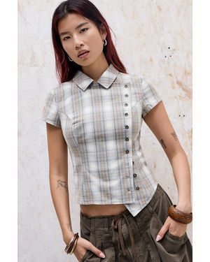 Silence + Noise Silence + Noise Blake Military Button-up Shirt - Grey