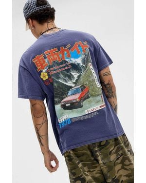 Urban Outfitters Uo Navy Car Asiatic T-shirt - Blue