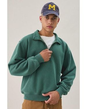 Standard Cloth Anchor Washed Quarter Zip Sweatshirt - Green