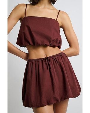 Onia Air Linen Bubble Mini Skirt - Red