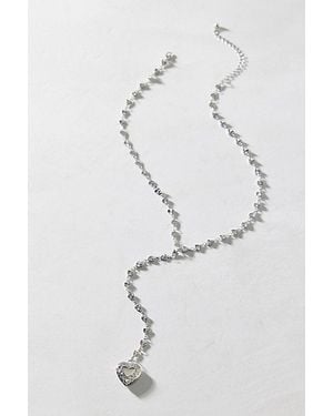 Urban Outfitters Heart Locket Lariat Necklace - Metallic