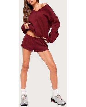 Edikted Bronte Sweat Shorts - Red