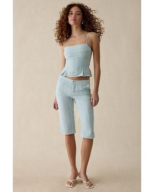 BDG Check It Out Gingham Capri 2-Piece Set Pant - Natural