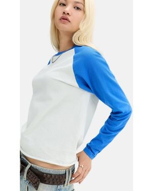 BDG Raglan Long Sleeve T-shirt - Blue