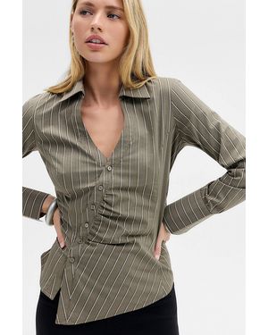 Silence + Noise Silence + Noise Leila Asymmetric Shirt - Grey