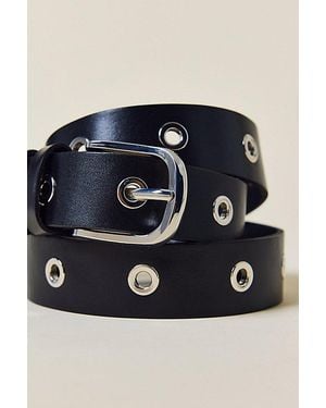 BDG Grommet Studded Leather Belt - Blue
