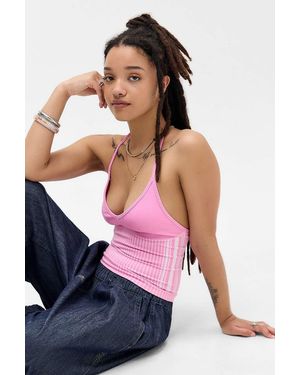 iets frans... Stripe Halter Top - Pink