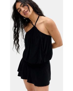 Silence + Noise Silence + Noise Livvy Slinky Halter Skort Dress - Black