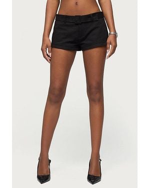 Edikted Thea Twill Low Rise Shorts - Black