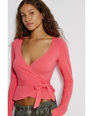 Out From Under Bec Wrap Long Sleeve Top - Red