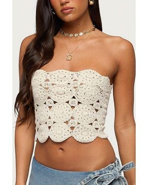 Edikted Laurin Crochet Strapless Top - Natural