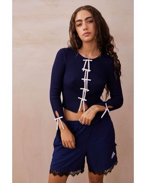 Kimchi Blue Peyton Bow Cardigan - Blue