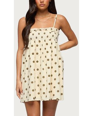 Edikted Polka Dot Cupped Chiffon Mini Dress in Black | Lyst