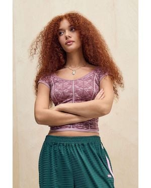 Kimchi Blue Goldie Ruched Seamless Top - Purple