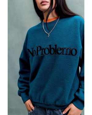 No Problemo Reverse Fleece Sweatshirt - Blue