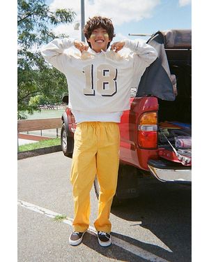 Urban Outfitters Mesh Football Jersey V-Neck Tee - Natural
