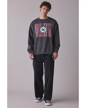 Mitchell & Ness Ncaa Downtown Graphic Fleece Crew Neck Sweatshirt - Blue