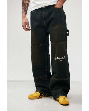Ed Hardy Uo Exclusive Brown Tint Carpenter Jeans - Black