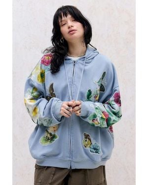 BDG Dusty Blue Butterfly Hoodie