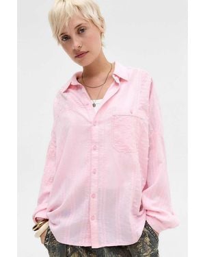 BDG Alex Oversized Shirt - Pink