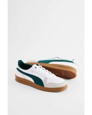 PUMA White & Dark Myrtle Indoor Trainers - Blue