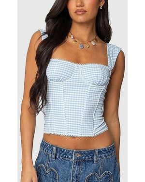 Edikted Marcella Wide Strap Mesh Corset - Blue