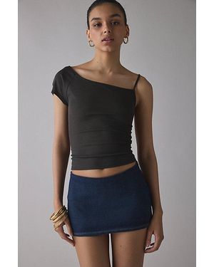 Silence + Noise Piper Denim Micro Skort - Black